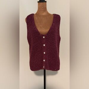J. Jill Textured Knit Sleeveless Vest in Plum